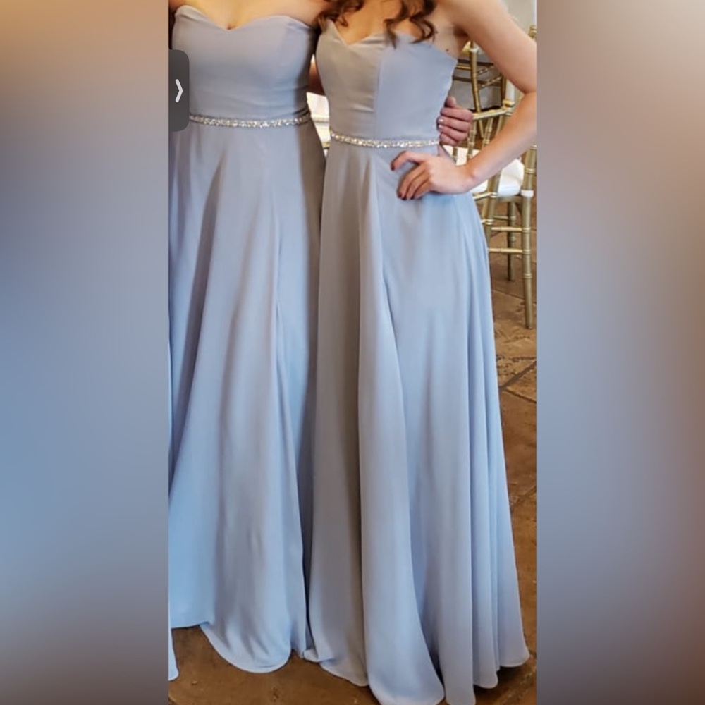 Elegant Light Gray Dress with Rhinestone Detail